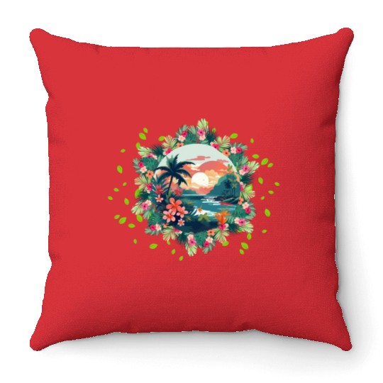 Portal to Paradise Throw Pillows