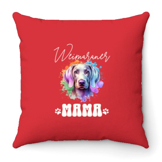 Weimaraner Mama Throw Pillows