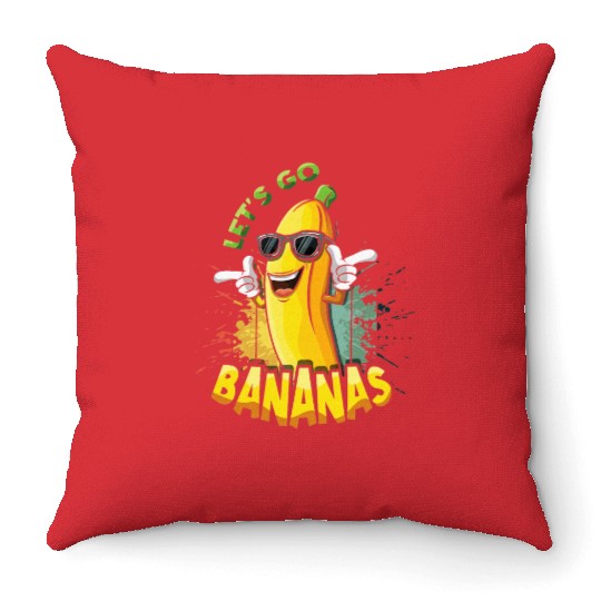 Fun Cool Banana Meme Let Us Go Banana Throw Pillows