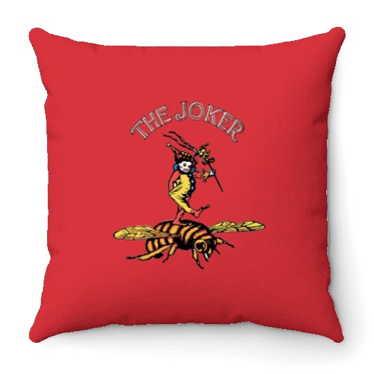 Joker Playing card from Bee Throw Pillows