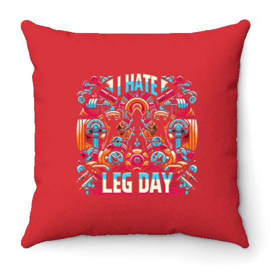 I Hate Leg Day 37 Throw Pillows