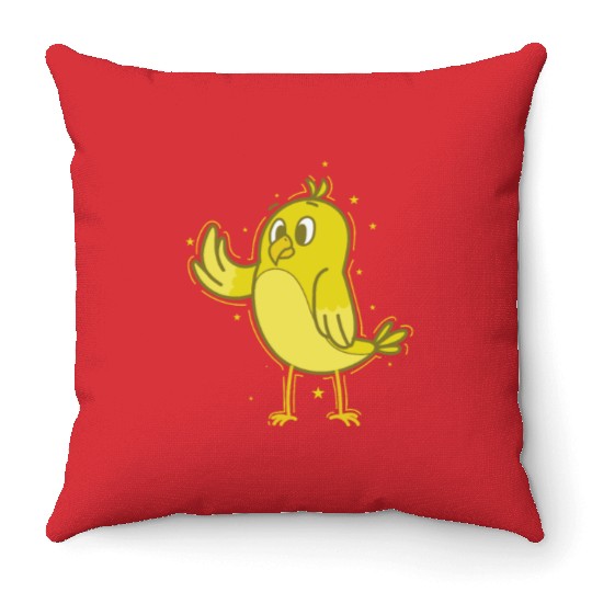 Canary waving Throw Pillows