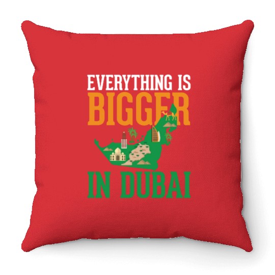 Dubai Map: The City of Dreams Throw Pillows