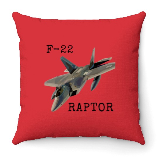 Air Force F-22 Raptor Fighter Jet Military Pilot Throw Pillows