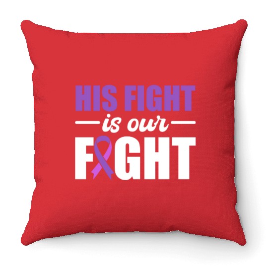 His Fight Is Our Fight Epilepsy Warrior Throw Pillows