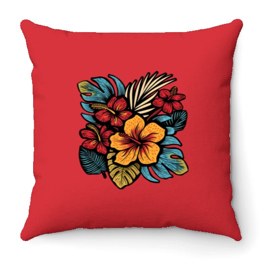 Hibiscus Throw Pillows