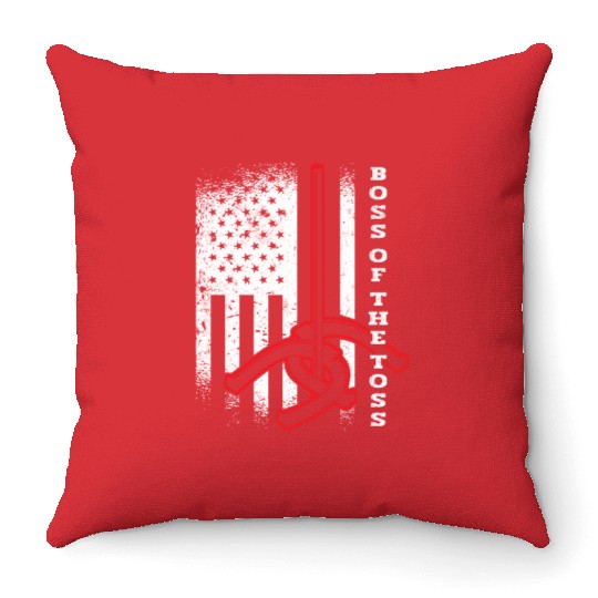 Boss Of The Toss USA Horseshoe Pitching Throw Pillows