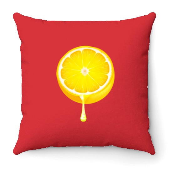 Citrus - Fruits - Orange - Lime - Grapefruit - Lem Throw Pillows