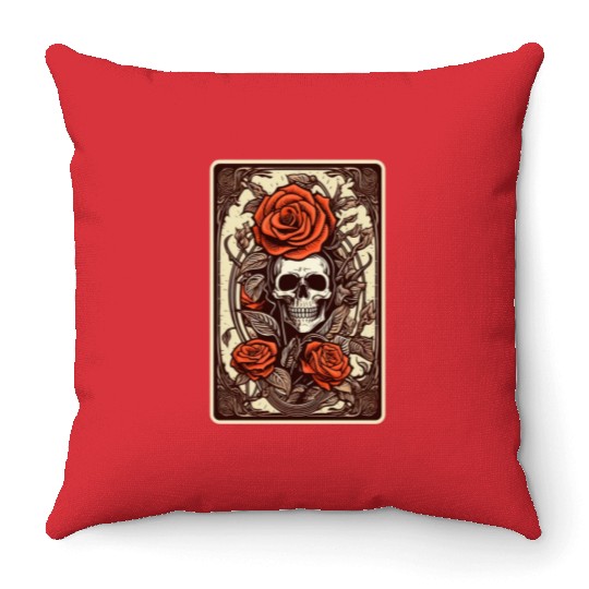 Rose Tarot Card Reader Astrology Occult Throw Pillows