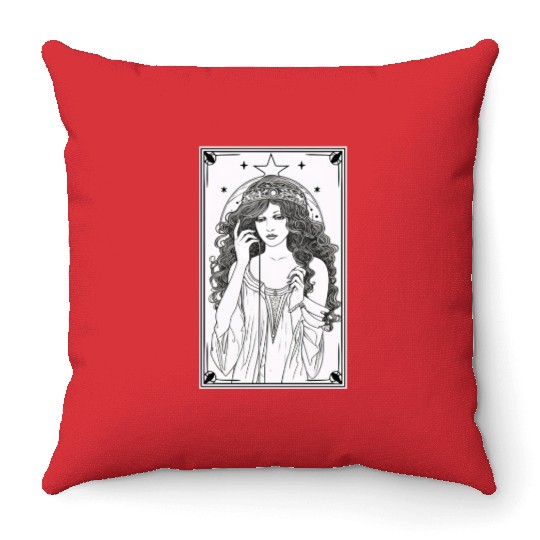 Tarot Card Astrology Occult Mystical Throw Pillows