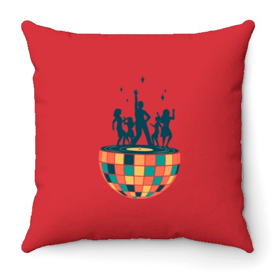 Disco ball - Dancing - Groovy - Clockwork Elements Throw Pillows
