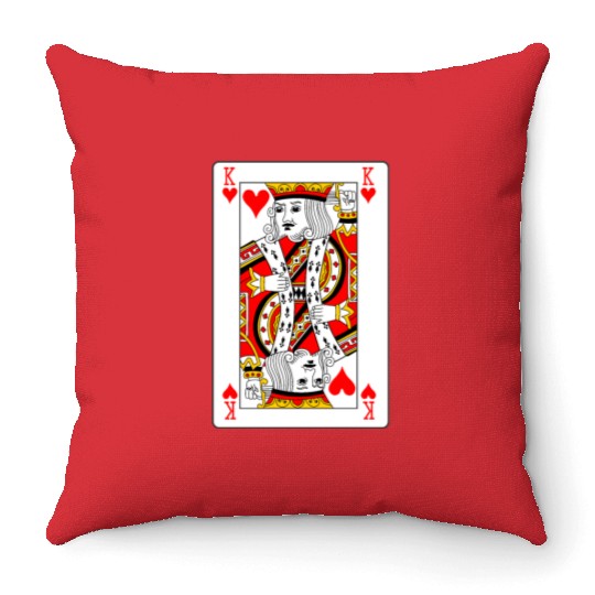 King of Hearts Playing Card Throw Pillows