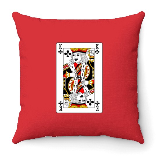 King of Clubs Playing Card Throw Pillows