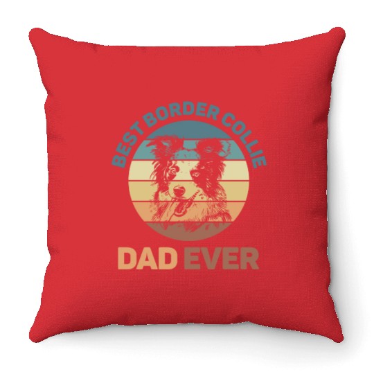 Unique Border Collie Design For Dog Lovers Throw Pillows