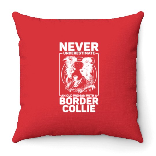 Unique Border Collie Design For Dog Lovers Throw Pillows