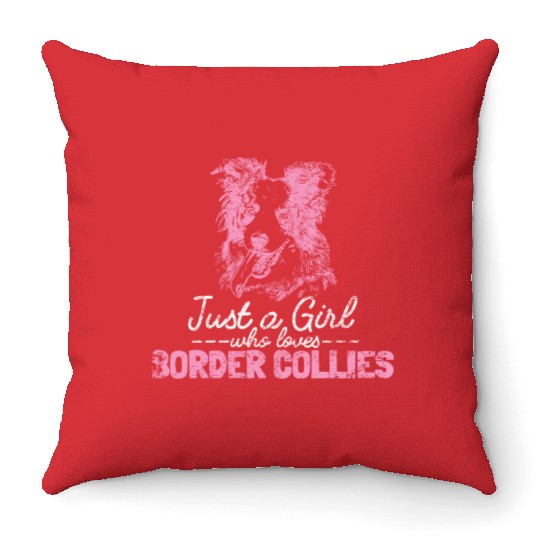 Unique Border Collie Design For Dog Lovers Throw Pillows