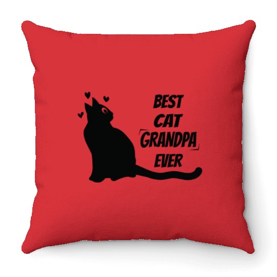 Best Cat Grandpa Ever Cat Lover Throw Pillows