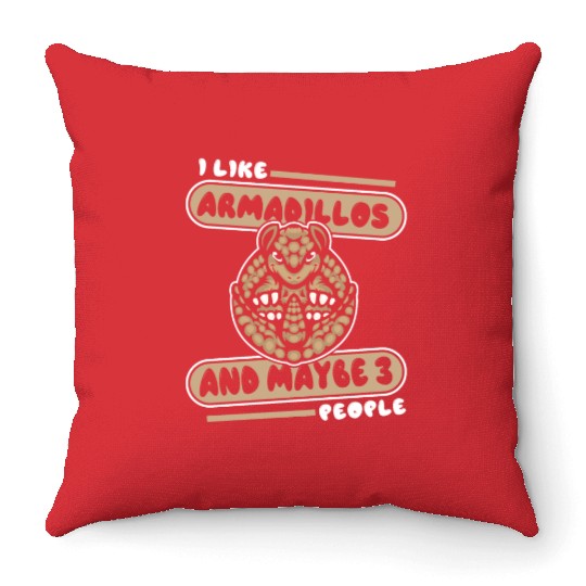 I Like Armadillos And Maybe 3 People Pink Fairy Throw Pillows