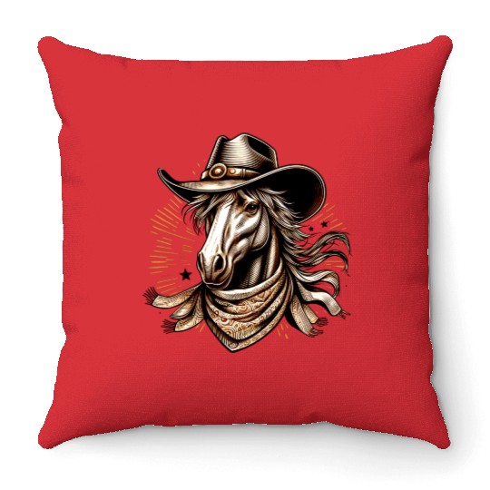 Cowboy Horse Throw Pillows