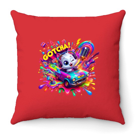 Galactic Vibes: Plosion of Splashes - GoTcha! Throw Pillows