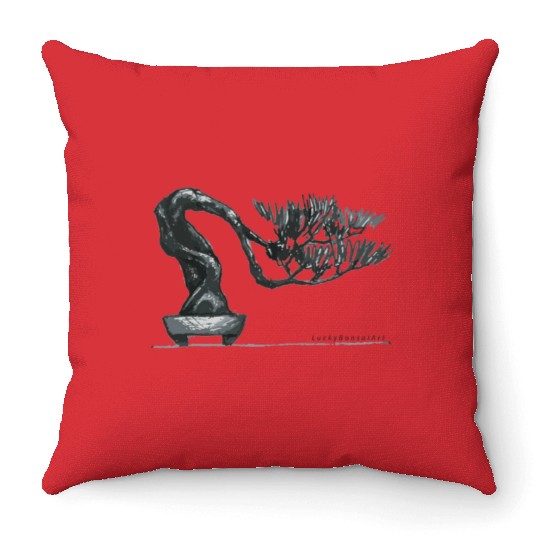 Bonsai tree for men - women, Unique artist design Throw Pillows