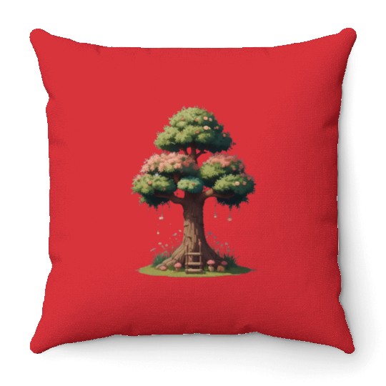Colorful Tree Life is Really Good Tree Throw Pillows