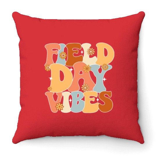 Field Day Vibes Outdoor Sunshine Flowers Throw Pillows