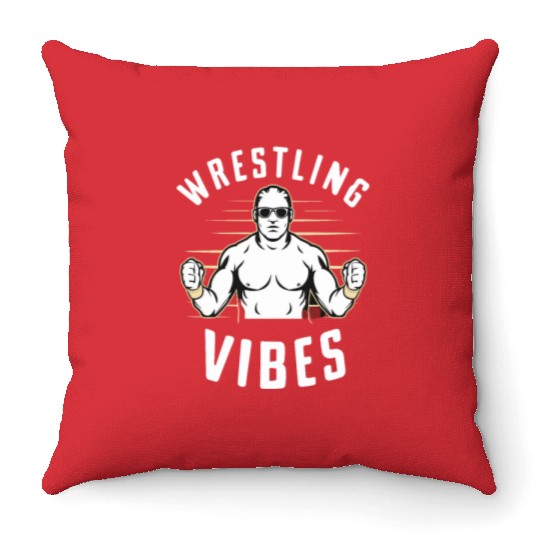 Wrestling Vibes Throw Pillows