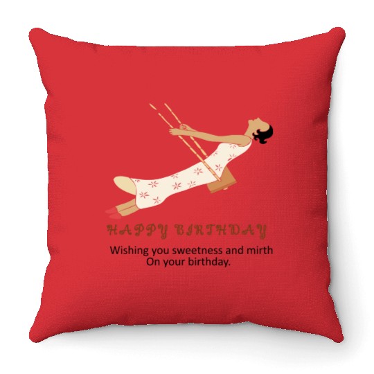 Birthday Bliss- Where Sweetness Meets Joy Throw Pillows