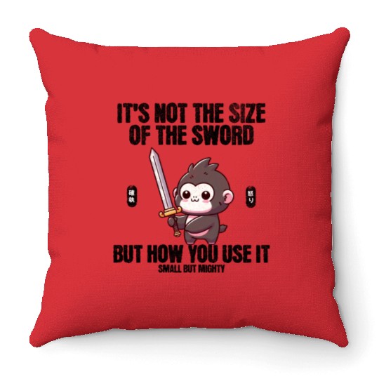 Longsword Gorilla Throw Pillows