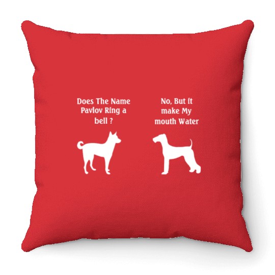 Does The Name Pavlov Ring a Bell Funny Psychology Throw Pillows