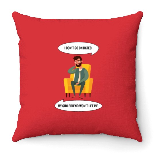 Sad man sitting in an armchair Throw Pillows