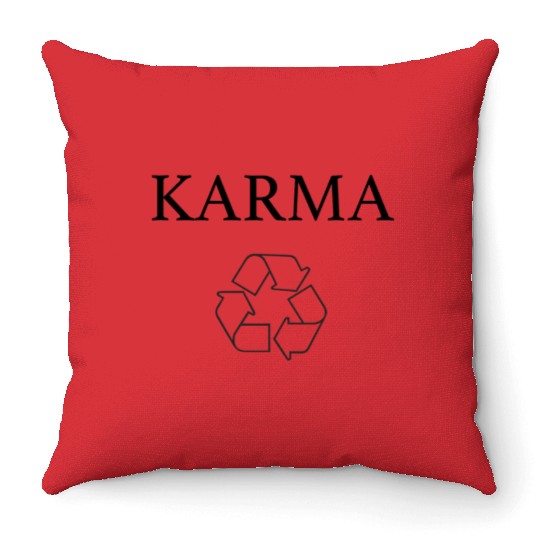 Womens Funny Karma Recycle Yoga Women Philosophy Throw Pillows