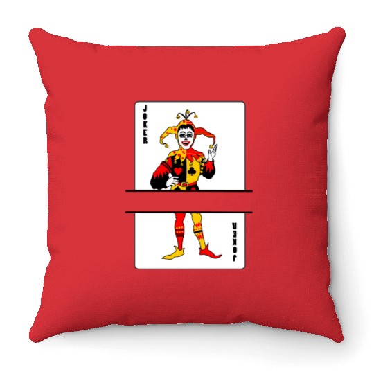 Playing card Joker banner Throw Pillows
