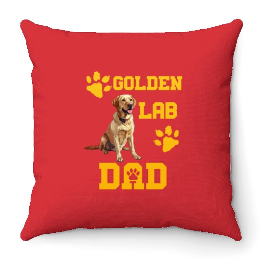 Golden Labrador GOLDEN LAB DAD Dog Owners Throw Pillows