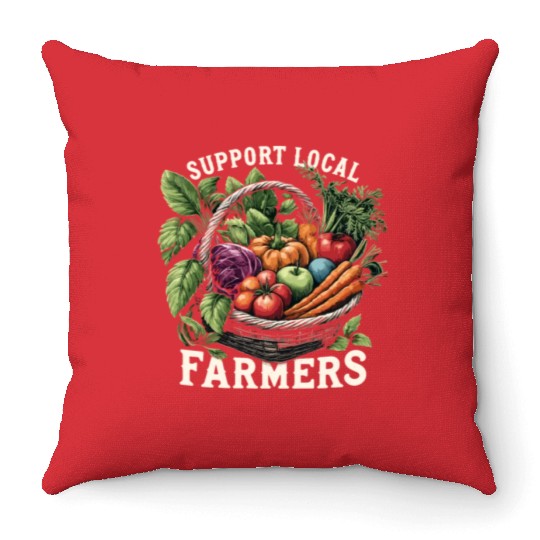 Farmers Market Farmer Agriculture Farming Food Throw Pillows