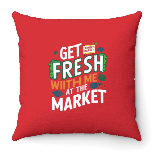 Farmers Market Farmer Agriculture Farming Food Throw Pillows