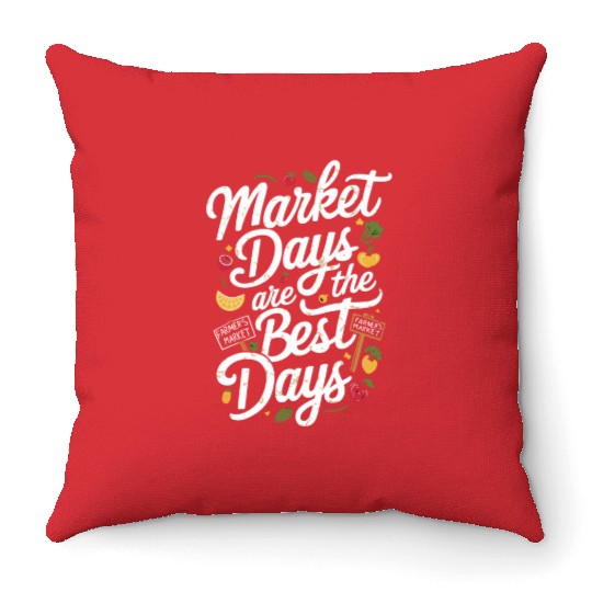 Farmers Market Farmer Agriculture Farming Food Throw Pillows