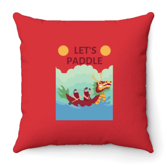 Lets paddle! Celebrate Dragon Boat Festival 2024 Throw Pillows