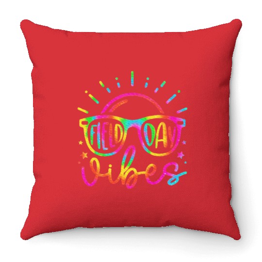 Field Day Vibes Teacher Kids Field Day 2024 Throw Pillows