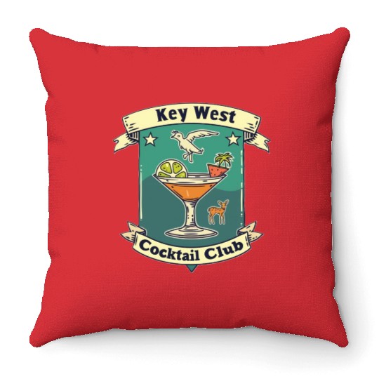 Key West Cocktail Club Throw Pillows