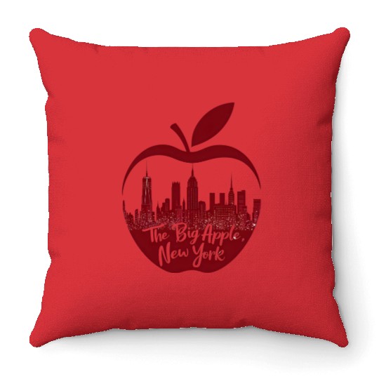 NYC Skyline Apple: Creative Throw Pillows