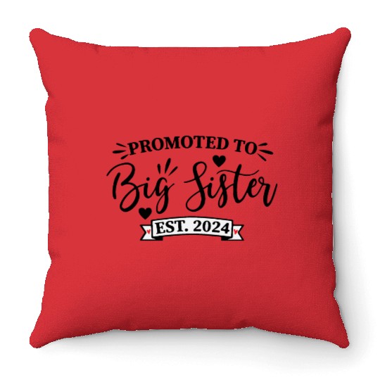 promoted to big sister Throw Pillows
