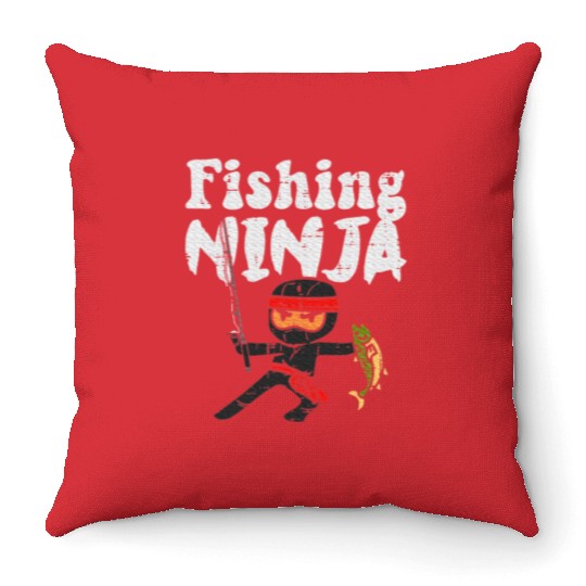Fishing Ninja Fish Lover Toddler Youth Throw Pillows