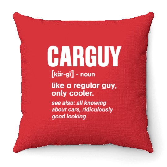 Car Guy Definition Funny Mechanic Auto Racing Gift Throw Pillows