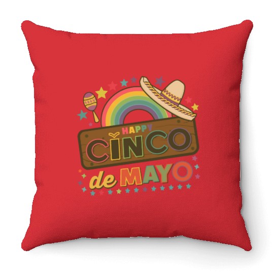 Cinco De Mayo Mexican Fiesta Throw Pillows
