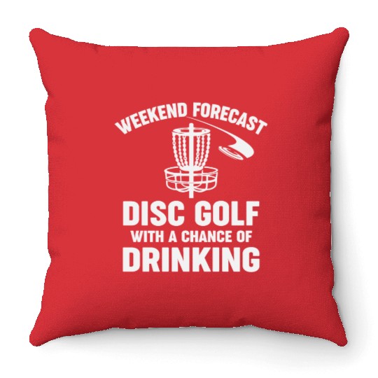 Disc Golf | Weekend Forecast Throw Pillows