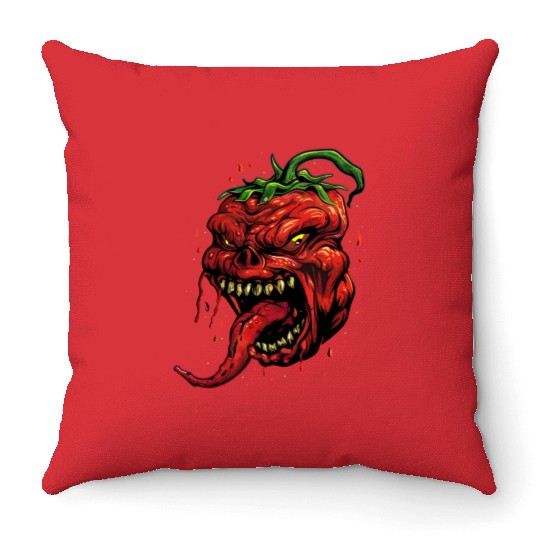 BBQ Hot Chili Carolina Reaper Hot Sauce Gift idea Throw Pillows