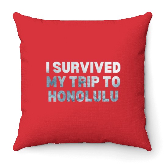 My Trip Traveler Vacation Honolulu Throw Pillows