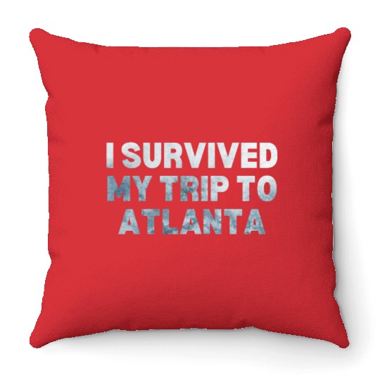 My Trip Traveler Vacation Atlanta Throw Pillows